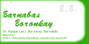 barnabas boronkay business card